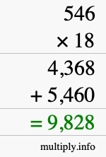 How to calculate 546 times 18 using long multiplication How to calculate 546 times 18 using long multiplication