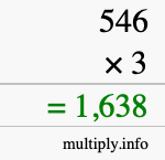 How to calculate 546 times 3 using long multiplication How to calculate 546 times 3 using long multiplication
