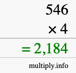 How to calculate 546 times 4 using long multiplication How to calculate 546 times 4 using long multiplication