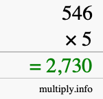 How to calculate 546 times 5 using long multiplication How to calculate 546 times 5 using long multiplication