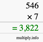 How to calculate 546 times 7 using long multiplication How to calculate 546 times 7 using long multiplication