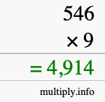 How to calculate 546 times 9 using long multiplication