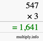 How to calculate 547 times 3 using long multiplication How to calculate 547 times 3 using long multiplication