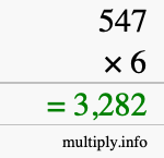 How to calculate 547 times 6 using long multiplication How to calculate 547 times 6 using long multiplication