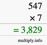 How to calculate 547 times 7 using long multiplication How to calculate 547 times 7 using long multiplication