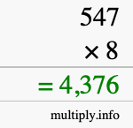 How to calculate 547 times 8 using long multiplication How to calculate 547 times 8 using long multiplication