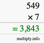 How to calculate 549 times 7 using long multiplication How to calculate 549 times 7 using long multiplication