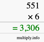 How to calculate 551 times 6 using long multiplication How to calculate 551 times 6 using long multiplication