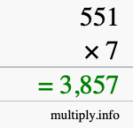 How to calculate 551 times 7 using long multiplication How to calculate 551 times 7 using long multiplication