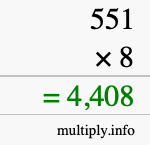 How to calculate 551 times 8 using long multiplication How to calculate 551 times 8 using long multiplication