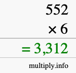 How to calculate 552 times 6 using long multiplication How to calculate 552 times 6 using long multiplication