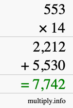 How to calculate 553 times 14 using long multiplication How to calculate 553 times 14 using long multiplication