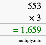 How to calculate 553 times 3 using long multiplication How to calculate 553 times 3 using long multiplication