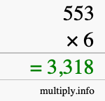 How to calculate 553 times 6 using long multiplication How to calculate 553 times 6 using long multiplication