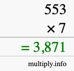 How to calculate 553 times 7 using long multiplication How to calculate 553 times 7 using long multiplication