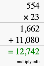 How to calculate 554 times 23 using long multiplication How to calculate 554 times 23 using long multiplication