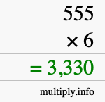How to calculate 555 times 6 using long multiplication How to calculate 555 times 6 using long multiplication