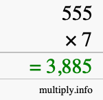 How to calculate 555 times 7 using long multiplication How to calculate 555 times 7 using long multiplication