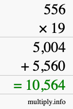 How to calculate 556 times 19 using long multiplication How to calculate 556 times 19 using long multiplication