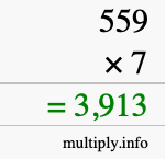 How to calculate 559 times 7 using long multiplication How to calculate 559 times 7 using long multiplication