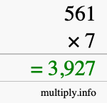 How to calculate 561 times 7 using long multiplication How to calculate 561 times 7 using long multiplication