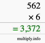 How to calculate 562 times 6 using long multiplication How to calculate 562 times 6 using long multiplication