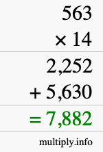 How to calculate 563 times 14 using long multiplication How to calculate 563 times 14 using long multiplication