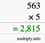 How to calculate 563 times 5 using long multiplication How to calculate 563 times 5 using long multiplication