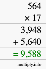 How to calculate 564 times 17 using long multiplication How to calculate 564 times 17 using long multiplication