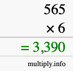 How to calculate 565 times 6 using long multiplication How to calculate 565 times 6 using long multiplication
