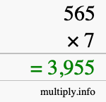 How to calculate 565 times 7 using long multiplication How to calculate 565 times 7 using long multiplication