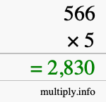 How to calculate 566 times 5 using long multiplication How to calculate 566 times 5 using long multiplication