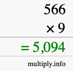 How to calculate 566 times 9 using long multiplication How to calculate 566 times 9 using long multiplication