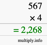 How to calculate 567 times 4 using long multiplication How to calculate 567 times 4 using long multiplication