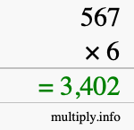 How to calculate 567 times 6 using long multiplication How to calculate 567 times 6 using long multiplication