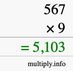 How to calculate 567 times 9 using long multiplication How to calculate 567 times 9 using long multiplication