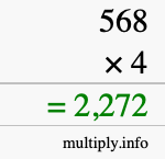 How to calculate 568 times 4 using long multiplication How to calculate 568 times 4 using long multiplication