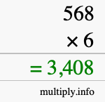 How to calculate 568 times 6 using long multiplication How to calculate 568 times 6 using long multiplication