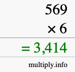 How to calculate 569 times 6 using long multiplication How to calculate 569 times 6 using long multiplication