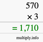 How to calculate 570 times 3 using long multiplication How to calculate 570 times 3 using long multiplication