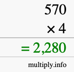 How to calculate 570 times 4 using long multiplication How to calculate 570 times 4 using long multiplication
