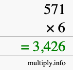 How to calculate 571 times 6 using long multiplication How to calculate 571 times 6 using long multiplication