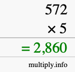 How to calculate 572 times 5 using long multiplication How to calculate 572 times 5 using long multiplication
