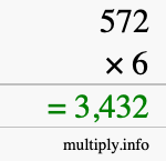 How to calculate 572 times 6 using long multiplication How to calculate 572 times 6 using long multiplication