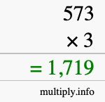 How to calculate 573 times 3 using long multiplication How to calculate 573 times 3 using long multiplication
