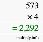 How to calculate 573 times 4 using long multiplication How to calculate 573 times 4 using long multiplication