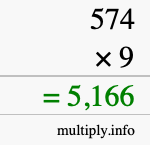 How to calculate 574 times 9 using long multiplication How to calculate 574 times 9 using long multiplication