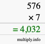 How to calculate 576 times 7 using long multiplication How to calculate 576 times 7 using long multiplication