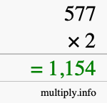 How to calculate 577 times 2 using long multiplication How to calculate 577 times 2 using long multiplication