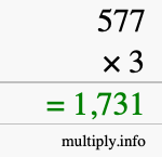 How to calculate 577 times 3 using long multiplication How to calculate 577 times 3 using long multiplication